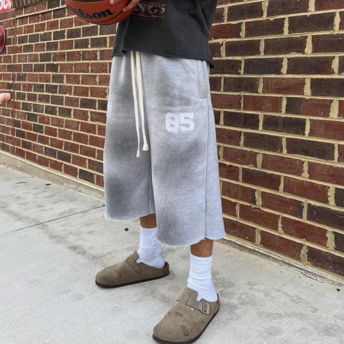 Custom Clothing Manufacturer Distressed Embroidered Raw Shorts
