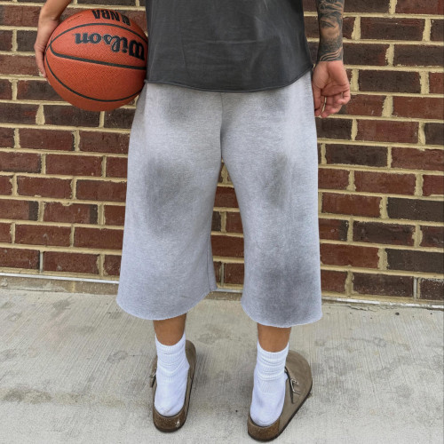 Custom Clothing Manufacturer Distressed Embroidered Raw Shorts