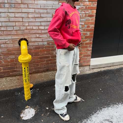 Custom Clothing Manufacturer Distressed Acid Wash Sweatshirt