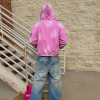 Custom Clothing Manufacturer Acid-Wash Distressed Zip-Up Hoodies