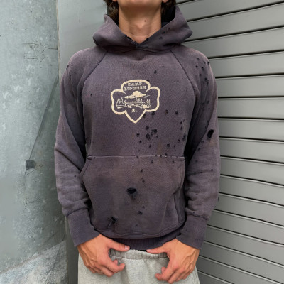 Custom Clothing Manufacturer Vintage Distressed Pullover Hoodie