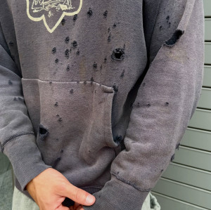 Custom Clothing Manufacturer Vintage Distressed Pullover Hoodie