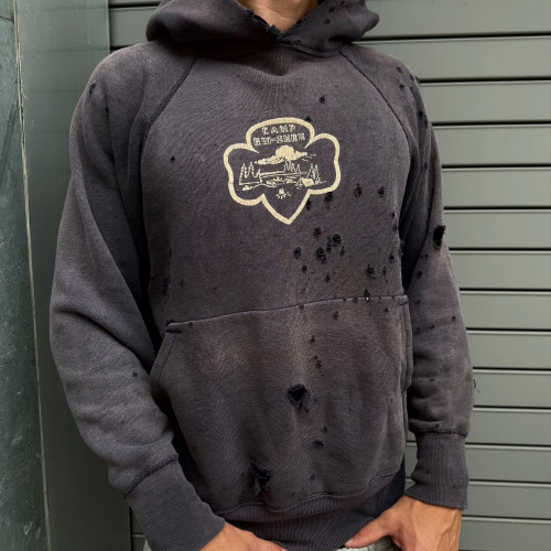 Custom Clothing Manufacturer Vintage Distressed Pullover Hoodie