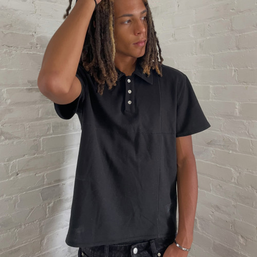 Custom Clothing Manufacturer Deconstructed Oversized Polo Shirt