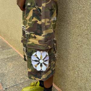 Custom Clothing Manufacturer Distressed Camo Cargo Shorts