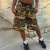 Custom Clothing Manufacturer Distressed Camo Cargo Shorts