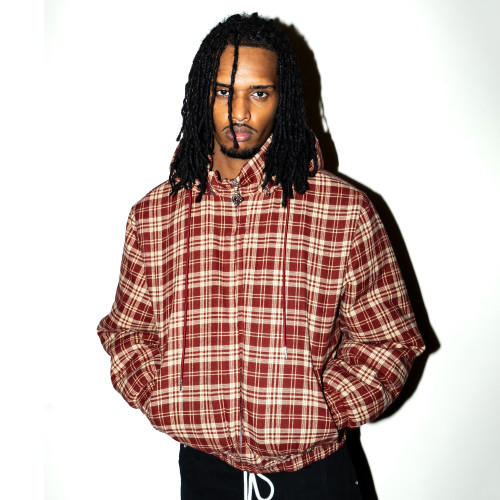 Custom Clothing Manufacturer Burgundy Check Oversized Hoodie