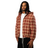 Custom Clothing Manufacturer Burgundy Check Oversized Hoodie