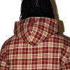 Custom Clothing Manufacturer Burgundy Check Oversized Hoodie