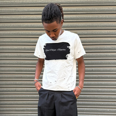 Custom Clothing Manufacturer Raw Edge Distressed Graphic Tee