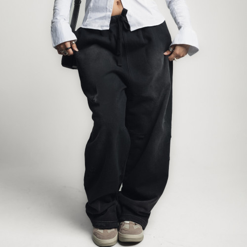 Custom Clothing Manufacturer Washed Distressed Hoodie Sweatsuit Set