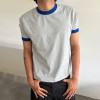 Custom Clothing Manufacturer Vintage Retro Crew Neck Ringer Tee