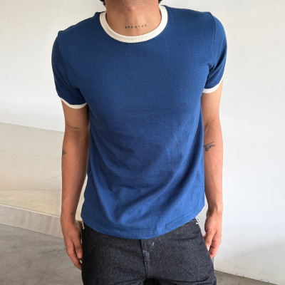 Custom Clothing Manufacturer Vintage Retro Crew Neck Ringer Tee