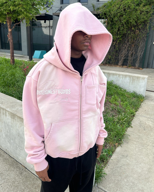 Custom Clothing Manufacturer Lavender Zip Up Hoodie Embroidered Logo
