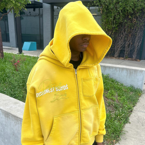 Custom Clothing Manufacturer Lavender Zip Up Hoodie Embroidered Logo