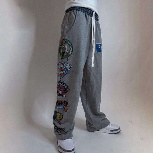 Custom Clothing Manufacturer Vintage Sport Graphic Wide Leg Sweatpants