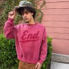 Custom Clothing Manufacturer Vintage Destroyed Letter Print Pullover