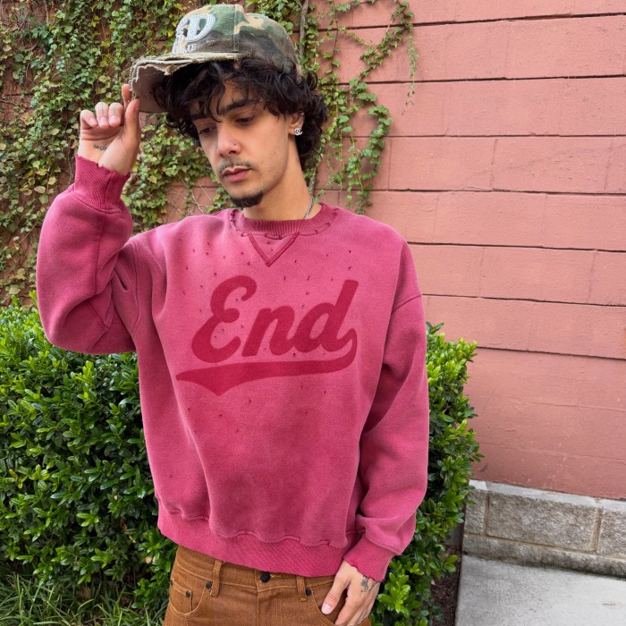 Custom Clothing Manufacturer Vintage Destroyed Letter Print Pullover