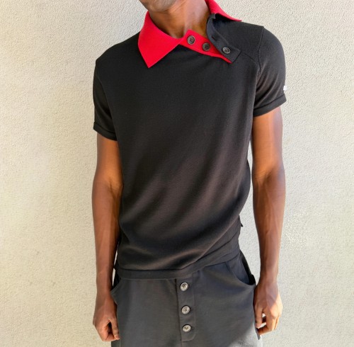 Custom Clothing Manufacturer Deconstructed Colorblock Short Sleeve Polo