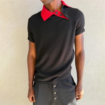Custom Clothing Manufacturer Deconstructed Colorblock Short Sleeve Polo