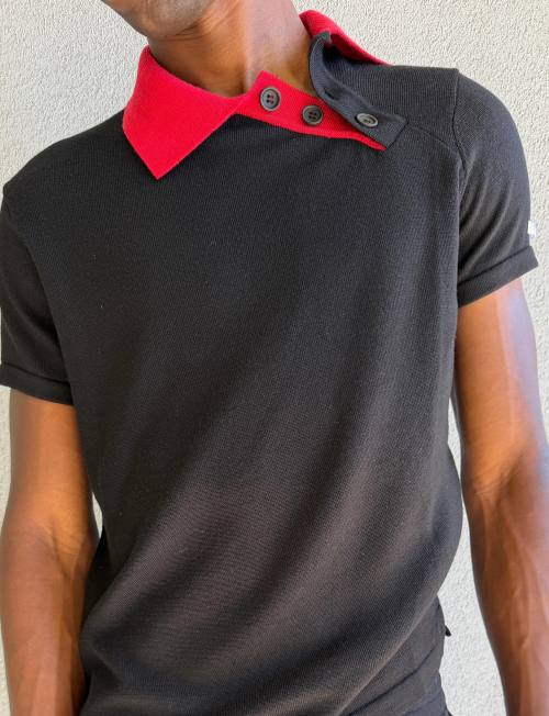 Custom Clothing Manufacturer Deconstructed Colorblock Short Sleeve Polo