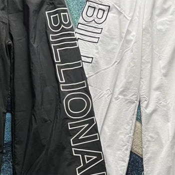 Custom Clothing Manufacturers embroidered nylon Elastic waist wide leg pants