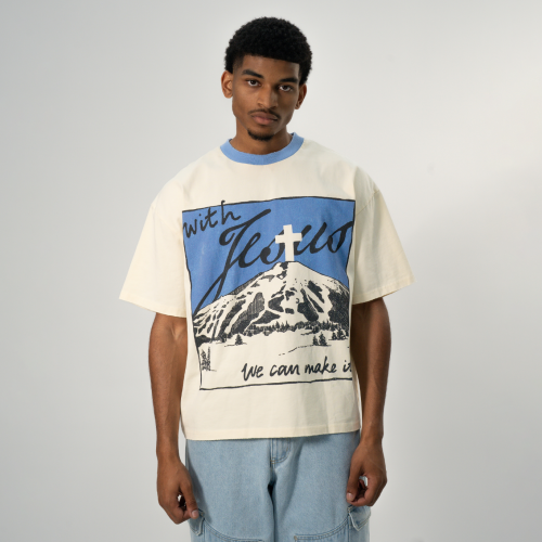 Custom Clothing Manufacturers Screen Printing Distressed Cotton T-shirt