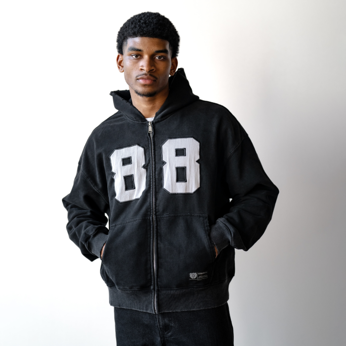 Custom Clothing Manufacturers Applique Embroidery Acid Wash Hoodies