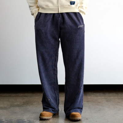 Custom Clothing Manufacturers Embroidered LOGO Acid Wash Sweatpants