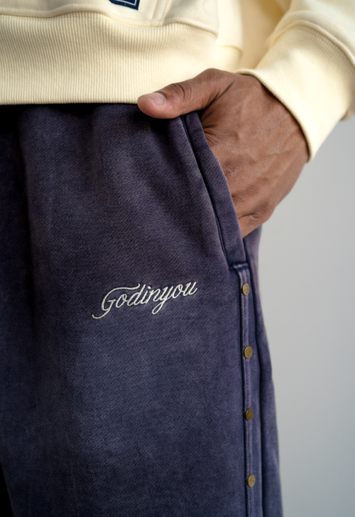 Custom Clothing Manufacturers Embroidered LOGO Acid Wash Sweatpants