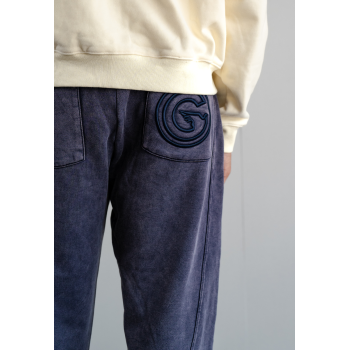 Custom Clothing Manufacturers Embroidered LOGO Acid Wash Sweatpants