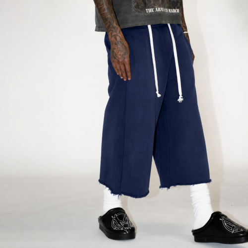 Custom Clothing Manufacturer Heavyweight Acid Wash Raw Capri Pants