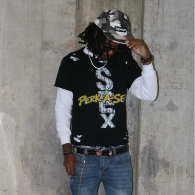 Custom Clothing Manufacturer Acid-Wash Distressed Faux Two-Piece T-Shirt