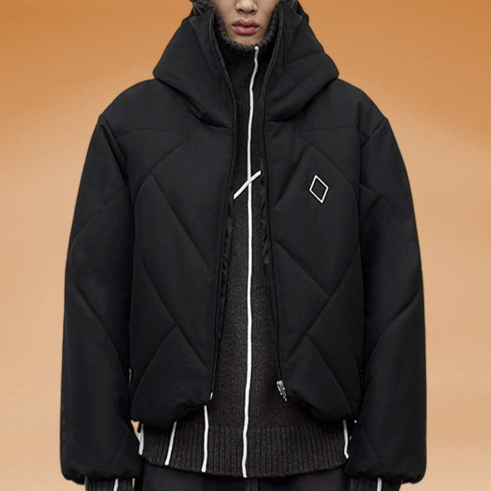 Custom Cashmere Puffer Jacket | Logo Embroidery Manufacturer | Full Zipper Puffer Jacket