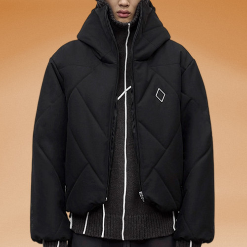 Custom Cashmere Puffer Jacket | Logo Embroidery Manufacturer | Full Zipper Puffer Jacket