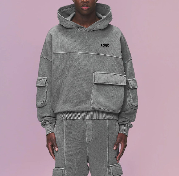 Custom Logo Denim Tracksuit | Workwear Tracksuit Set | Vintage streeweat supplier