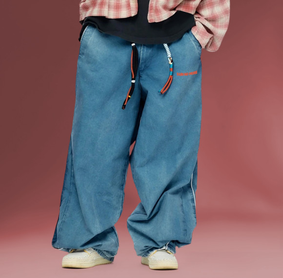 Custom Print Logo Jeans | Oversized Streetwear Manufacturer | Acid Washed Baggy Pants