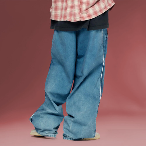Custom Print Logo Jeans | Oversized Streetwear Manufacturer | Acid Washed Baggy Pants