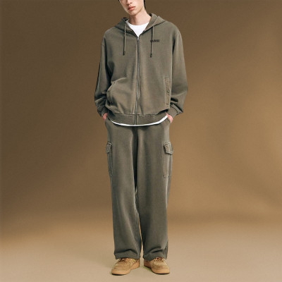 Manufacturer custom logo Tracksuit | Jogging Sweatsuit set Supplier | Acid Washed