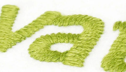 Heavy thread embroidery