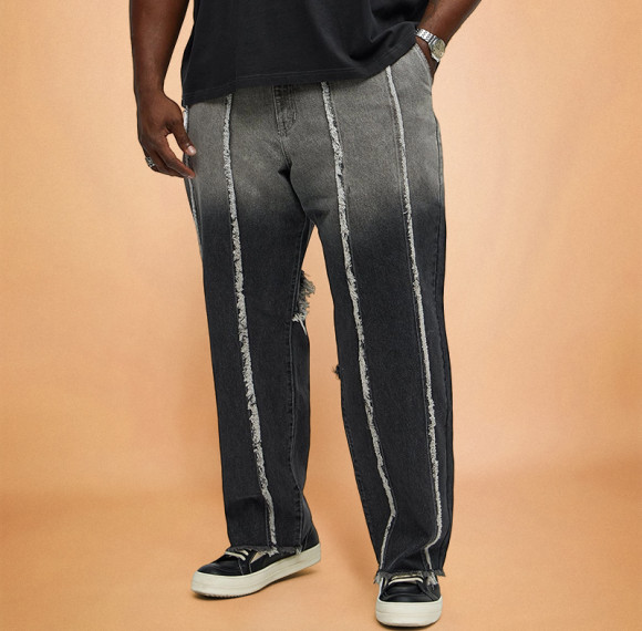 Custom Gradient Washed Jeans | OEM High Quality Manufacturer | Streetwear Personality Pants