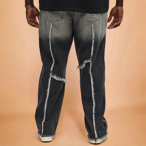 Custom Gradient Washed Jeans | OEM High Quality Manufacturer | Streetwear Personality Pants