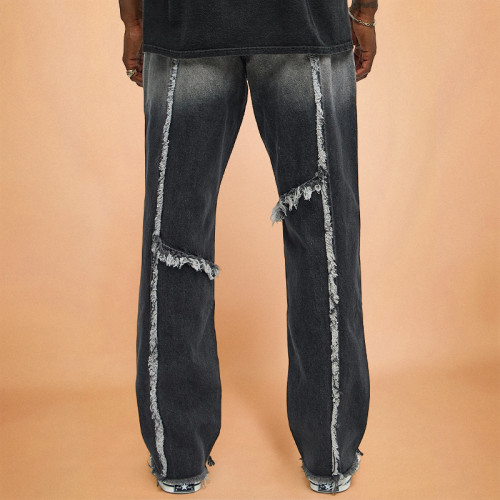 Custom Gradient Washed Jeans | OEM High Quality Manufacturer | Streetwear Personality Pants