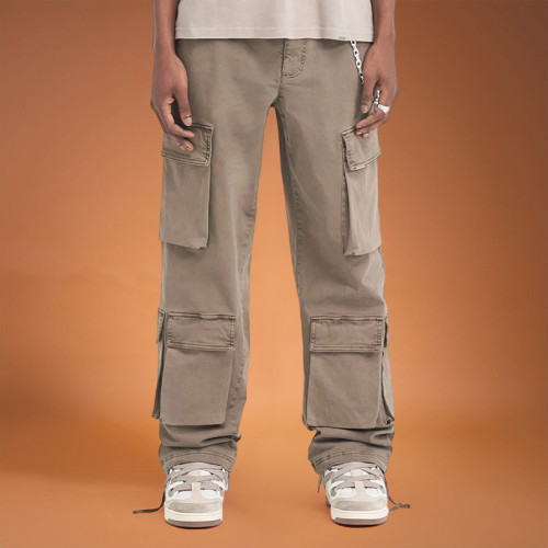 Custom Print Logo Pants | Summer Multi-pocket Cargo Pants | Loose Straight-leg Pants