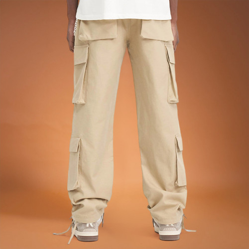 Custom Print Logo Pants | Summer Multi-pocket Cargo Pants | Loose Straight-leg Pants