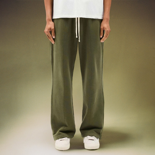 OEM High Quality Pants | Custom Fashion Printed Logo | Solid Color Straight Leg Pants