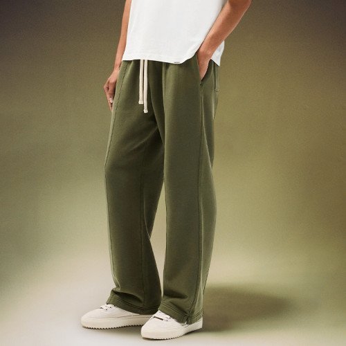 OEM High Quality Pants | Custom Fashion Printed Logo | Solid Color Straight Leg Pants