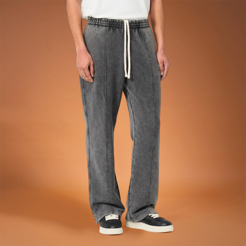 Custom Men's Trousers | Vintage Casual Heavyweight Streetwear | Baggy Wide-leg Pants