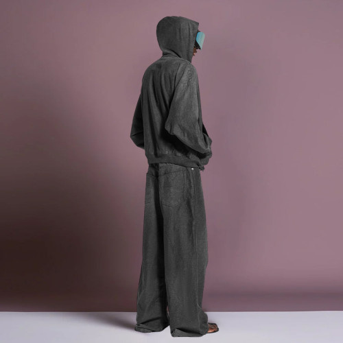 Custom Men's Zipper Tracksuits | Heavyweight Acid Wash 100% Cotton | Streetwear Supplier