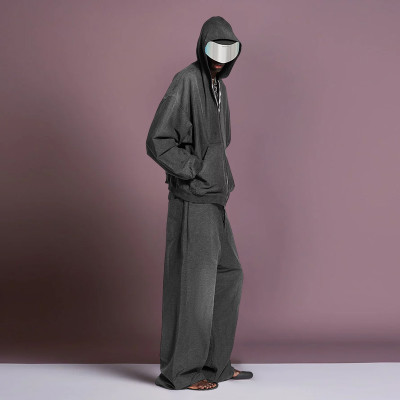 Custom Men's Zipper Tracksuits | Heavyweight Acid Wash 100% Cotton | Streetwear Supplier